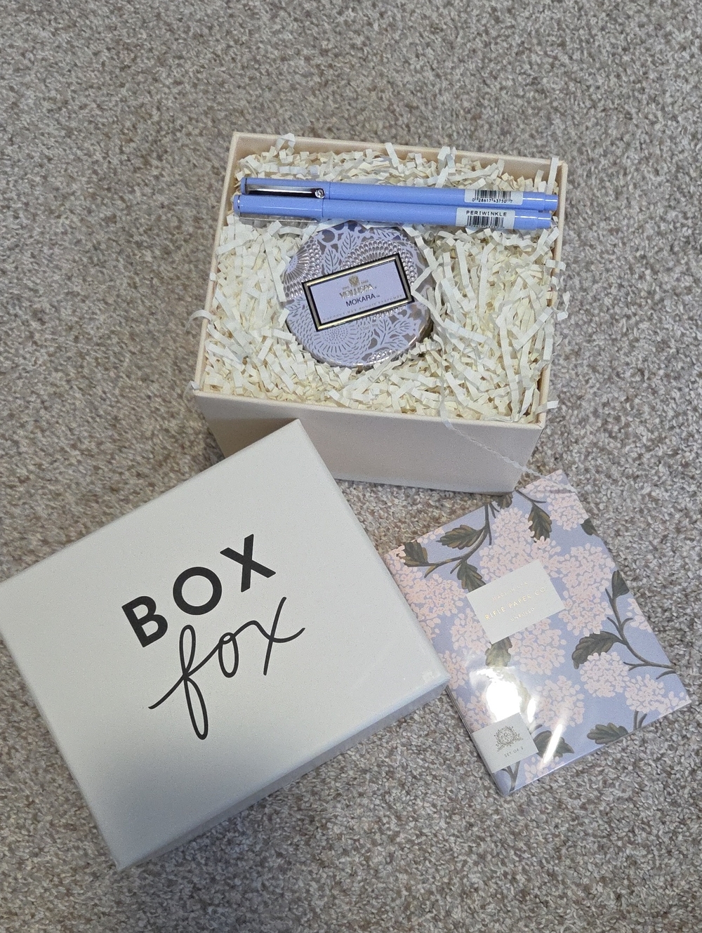 Gift Box Set with Candle, Pen, and Notebook